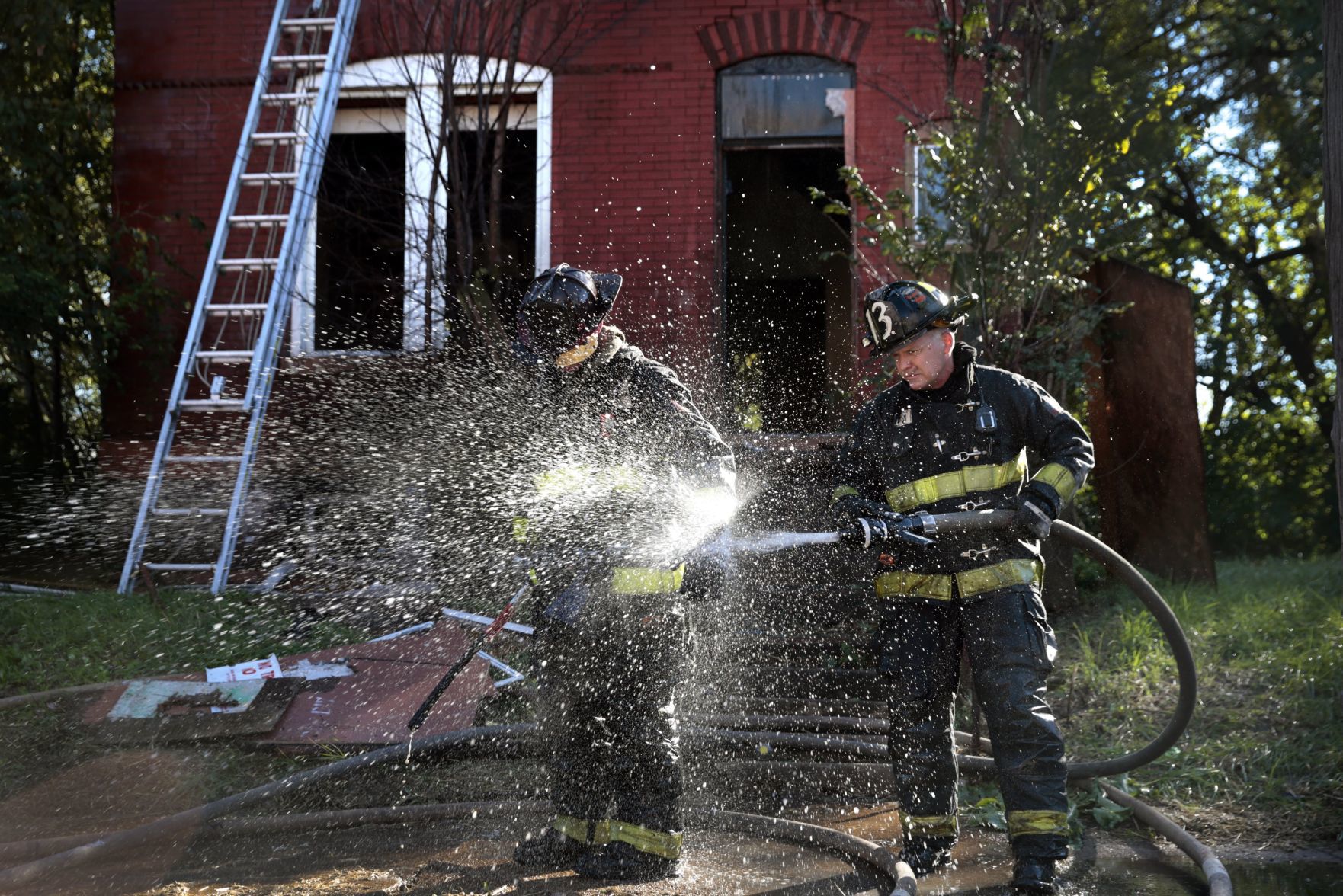 Vacant home burns, firefighter injured